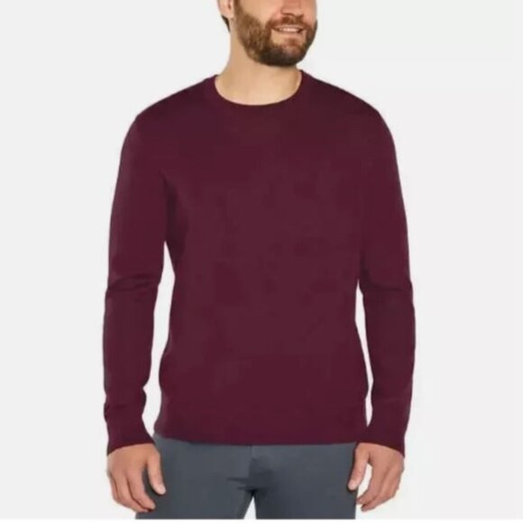 NEW Banana Republic Mens L 100% Merino Crew Neck Sweater Burgundy - Picture 1 of 7